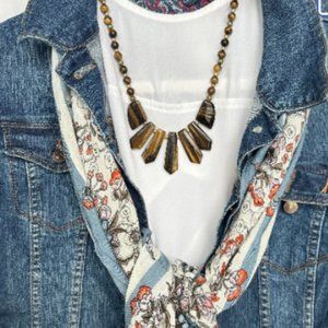 Tiger's Eye Beaded Necklace and Earrings Set NWT